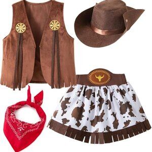 Cowgirl 4-Piece Little Girl Costume Outfit